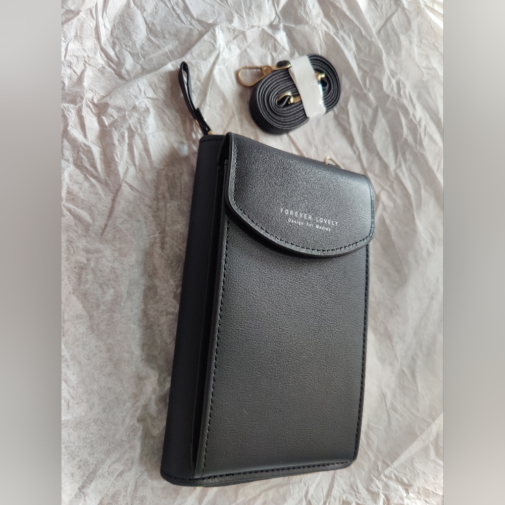 Forever Lovely Design For Madley Black Crossbody Purse W/adjustable Strap